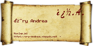 Őry Andrea névjegykártya