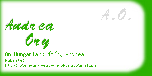andrea ory business card